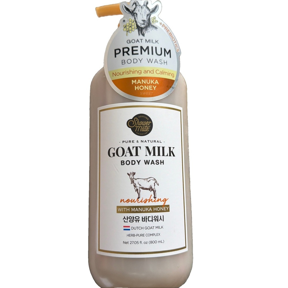 Korean Shower Mate Goat Milk Body Wash with Manuka Honey 27.05 fl oz